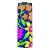Farbenfrohe lebendige Blume Thermosbecher (Rückseite)