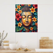 Farbenfrohe lebendige Buddha Pixel Art Poster (Küche)