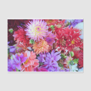 Farbenfrohe, lebendige Dahlia-Blume Seidenpapier