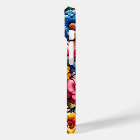 Farbenfrohe, lebendige, florale Symphonie Muster Case-Mate iPhone Hülle (Rückseite / Links)