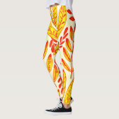 Farbenfrohe, lebendige Foliage Mosaik-Blätter Must Leggings (Links)