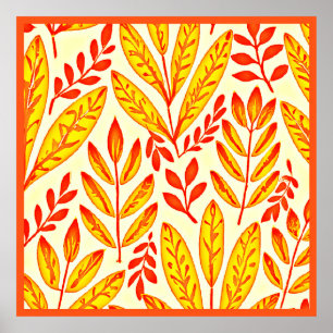 Farbenfrohe, lebendige Foliage Mosaik-Blätter Must Poster