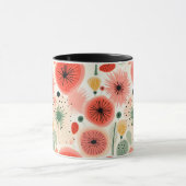 Farbenfrohe, lebendige Frucht-Blume Nahtloses Must Tasse (Zentrum)