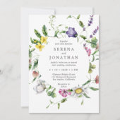 farbenfrohe, lebendige Frühjahrsblütenhochzeit Einladung (Vorderseite)