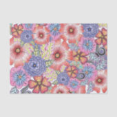 Farbenfrohe lebendige handgezeichnet Blume und Blä Seidenpapier (Vorderseite)