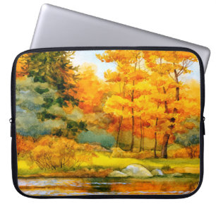Farbenfrohe, lebendige, handgezeichnete Aquarellsk Laptopschutzhülle