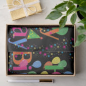 Farbenfrohe lebendige Happy Birthday Balloons Blac Seidenpapier (Geschenk)