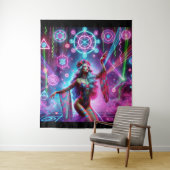 farbenfrohe lebendige kosmische Tanzgöttin Wandteppich (Beispiel)