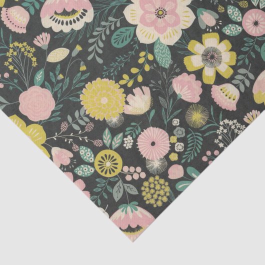 Farbenfrohe, lebendige, mädchenhafte Blume Seidenpapier (Ausschnitt)