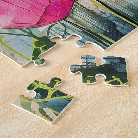 Farbenfrohe, lebendige Mohnblume Blume Puzzle (Seite)