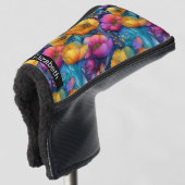 Farbenfrohe Lebendige Mohnblume Personalisiert Golf Headcover (3/4 Vorderseite)