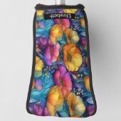 Farbenfrohe Lebendige Mohnblume Personalisiert Golf Headcover (Rotieren 90)