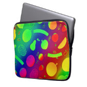 Farbenfrohe, lebendige Neon Frucht Muster Kunst Laptopschutzhülle (Vorderseite Links)