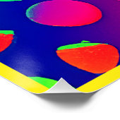 Farbenfrohe, lebendige Neon Frucht Muster Kunst Poster (Ecke)