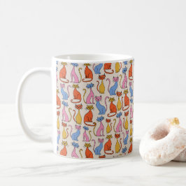 Farbenfrohe, lebendige niedliche Katzen Tasse