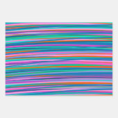 Farbenfrohe, lebendige Streifen in hellen Sommerfa Geschenkpapier Set (Vorderseite 3)