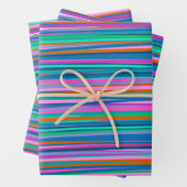 Farbenfrohe, lebendige Streifen in hellen Sommerfa Geschenkpapier Set (Beispiel)