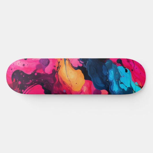 Farbenfrohe, lebendige Tinte Skateboard (Horizontal)