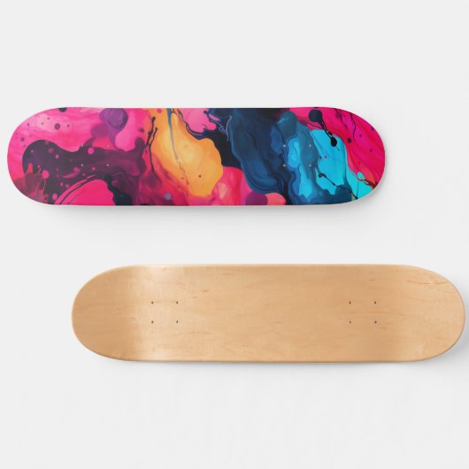 Farbenfrohe, lebendige Tinte Skateboard (Horizontal)
