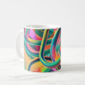 Farbenfrohe, lebendige und abstrakte Kunstwerke Kaffeetasse (Vorderseite Links)