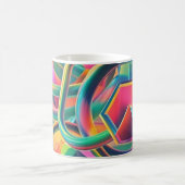 Farbenfrohe, lebendige und abstrakte Kunstwerke Kaffeetasse (Mittel)