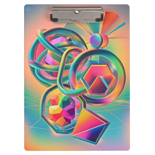 Farbenfrohe, lebendige und abstrakte Kunstwerke Klemmbrett (Vorderseite)