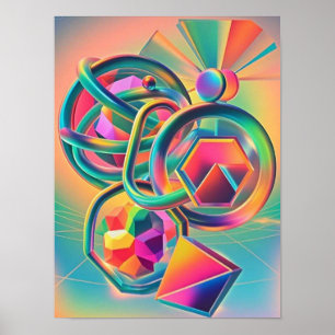 Farbenfrohe, lebendige und abstrakte Kunstwerke Poster
