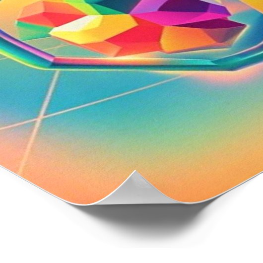 Farbenfrohe, lebendige und abstrakte Kunstwerke Poster (Ecke)