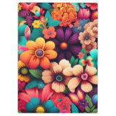 Farbenfrohe, lebendige Vintage Blume Klemmbrett (Rückseite)