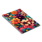 Farbenfrohe, lebendige Vintage Blume Notizblock (Rechte Seite)