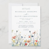 Farbenfrohe lebendige Wildblume QR Code Hochzeit Einladung (Vorderseite)