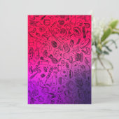 Farbenfrohe Lebensmittelmuster Obst Lebensmittel P Einladung (Stehend Vorderseite)