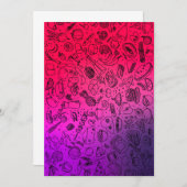 Farbenfrohe Lebensmittelmuster Obst Lebensmittel P Einladung (Vorne/Hinten)