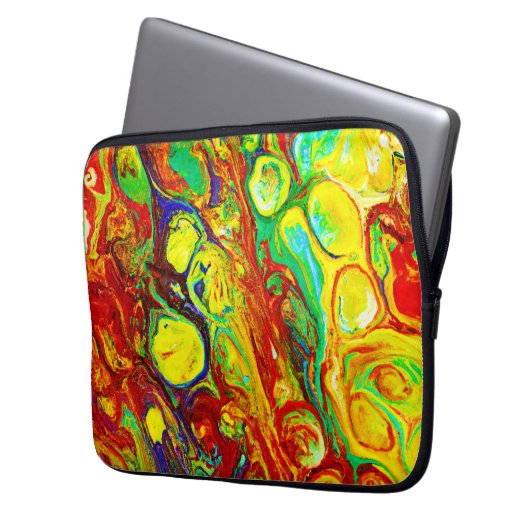 Farbenfrohe Lebensweise Laptopschutzhülle (Vorderseite Links)