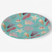 Farbenfrohe Lebensweise Pappteller (Schrägansicht)