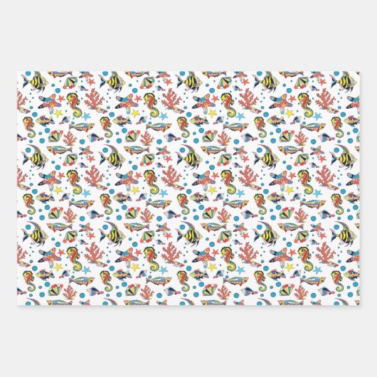 Farbenfrohe Lebensweise unter Wasser Geschenkpapier Set (Vorderseite 2)