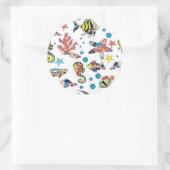 Farbenfrohe Lebensweise unter Wasser Runder Aufkleber (Tasche)