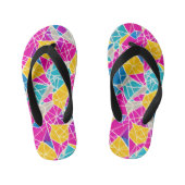Farbenfrohe, lebhafte Abstrakte geometrische Forme Kinderbadesandalen (Fußbett)