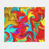 Farbenfrohe, lebhafte Abstrakte Muster Fleecedecke (Vorderseite (Horizontal))