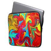 Farbenfrohe, lebhafte Abstrakte Muster Laptopschutzhülle (Vorderseite Links)