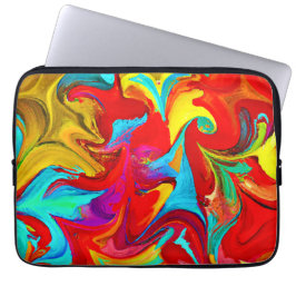 Farbenfrohe, lebhafte Abstrakte Muster Laptopschutzhülle