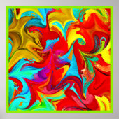 Farbenfrohe, lebhafte Abstrakte Muster Poster (Vorne)