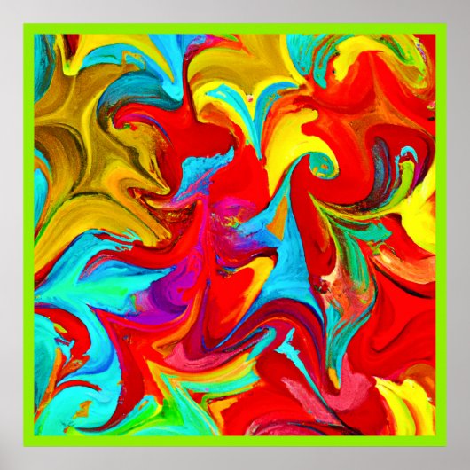Farbenfrohe, lebhafte Abstrakte Muster Poster (Vorne)
