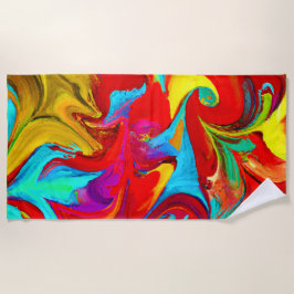 Farbenfrohe, lebhafte Abstrakte Muster Strandtuch