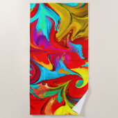 Farbenfrohe, lebhafte Abstrakte Muster Strandtuch (Vorderseite)