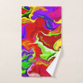Farbenfrohe, lebhafte Abstraktionsmuster Badhandtuch Set (Handtuch)