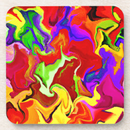 Farbenfrohe, lebhafte Abstraktionsmuster Getränkeuntersetzer