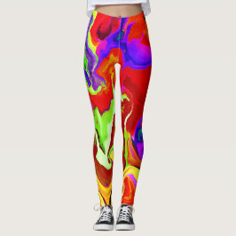 Farbenfrohe, lebhafte Abstraktionsmuster Leggings