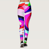 Farbenfrohe, lebhafte Abstraktionsmuster Leggings (Rückseite)