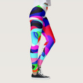 Farbenfrohe, lebhafte Abstraktionsmuster Leggings (Rechts)